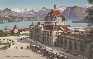 Het spoorwegstation van Luzern in Zwitserland